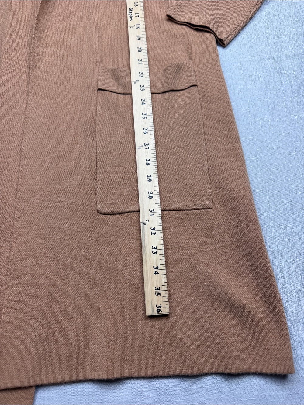 Open-Front Long Cardigan Camel - Picture 2 of 8